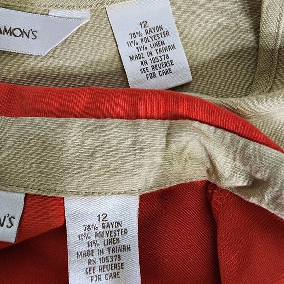 Draper's & Damon's Women Jacket Tank Shell 2 Piece Size 12 Linen Blend Flip Cuff - Picture 11 of 12